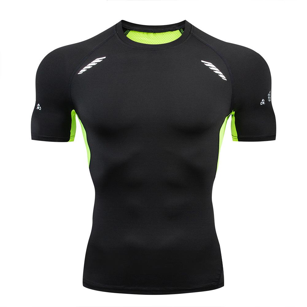 Men's Quick-Dry Sports Compression Short Sleeve Shirt for Running & Cycling