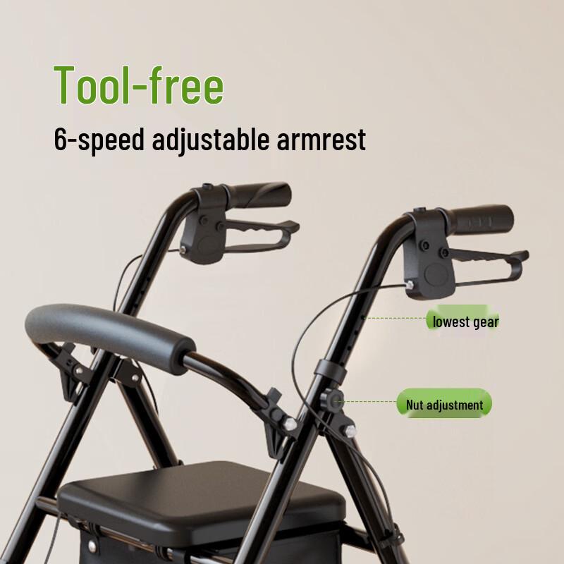 Fushide Foldable Rollator Walker with Seat