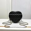 Heart-shaped Quilted Genuine Leather Shoulder Crossbody Handbag Small Daily Use Women