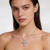 MHS.SUN Luxury Zircon Bubble Cross Pendant Necklace for Women Men Fashion Gold/Silver Color Religious Crosses Jewelry Gift