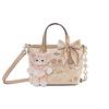 [Customized Bag] City 15 Brand Logo Artificial Leather Hand-painted Rose Travel Handbag Mini Women's Taupe Brown Velvet Sweet Dream Basic Pack
