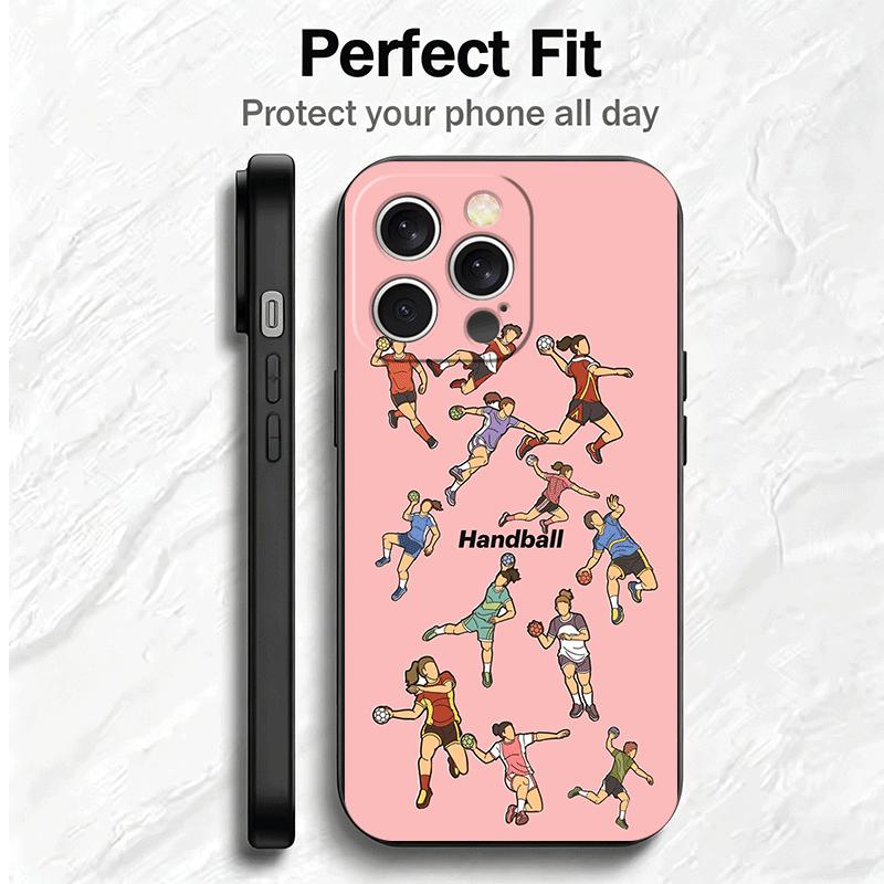 Handball Sport Soft Phone Case for iPhone 16 16E 17 Air 15 Pro Max 14 Plus 13 Mini 11 12 7 Black Cover Back Shell