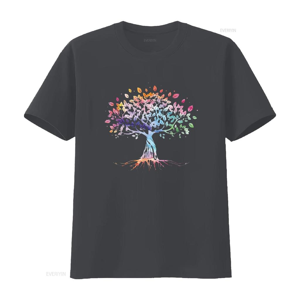 Mens Colorful Life Is Really Good Vintage Unique Tree Art T Shirt Black Medium vintage Washed Comfortable Slightly Casual