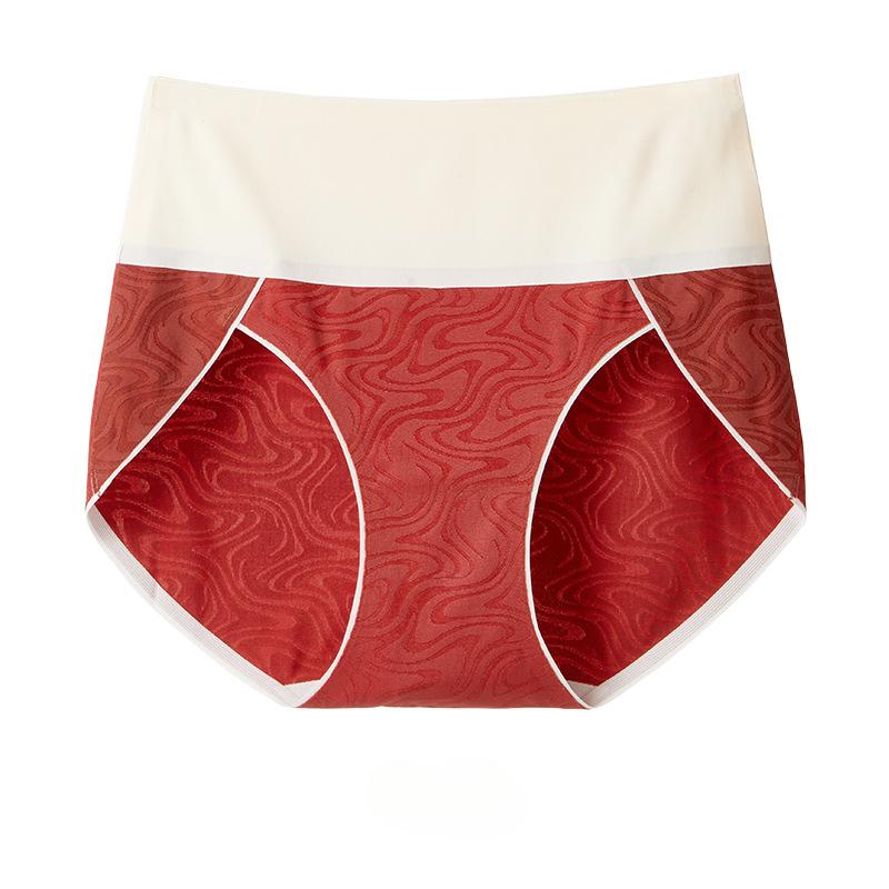 

Нижнее белье с высокой талией, женские трусики без следов, удобные дышащие однотонные трусы для девочек, большой размер 2XL бордовый