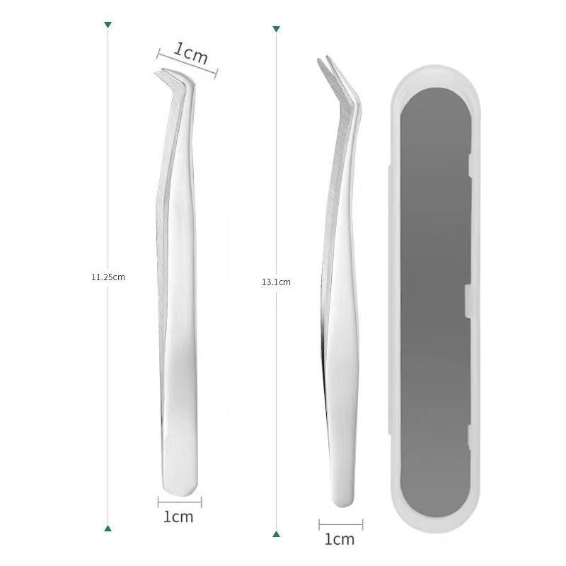 Gold Feather Eyelash Curler & Tweezers Set: Round Head Grafting Clip, Eyelash Blooming Tool for Artists