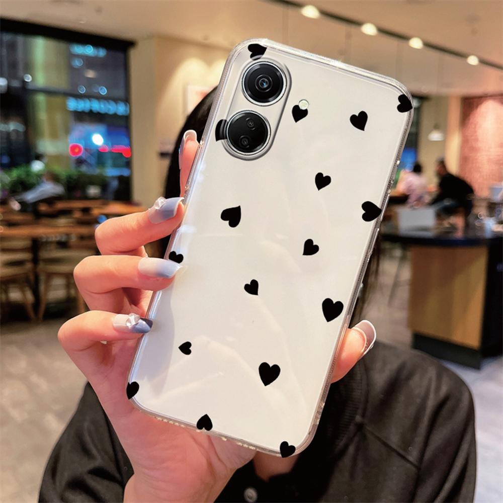 

Чехол для телефона Xiaomi Redmi 13C 13 12 10 12C Милое Сердце Любви tpu Прозрачный Нежелтеющий Силиконовый Чехол для Redmi 13C 5G Redmi 13C 4G белый