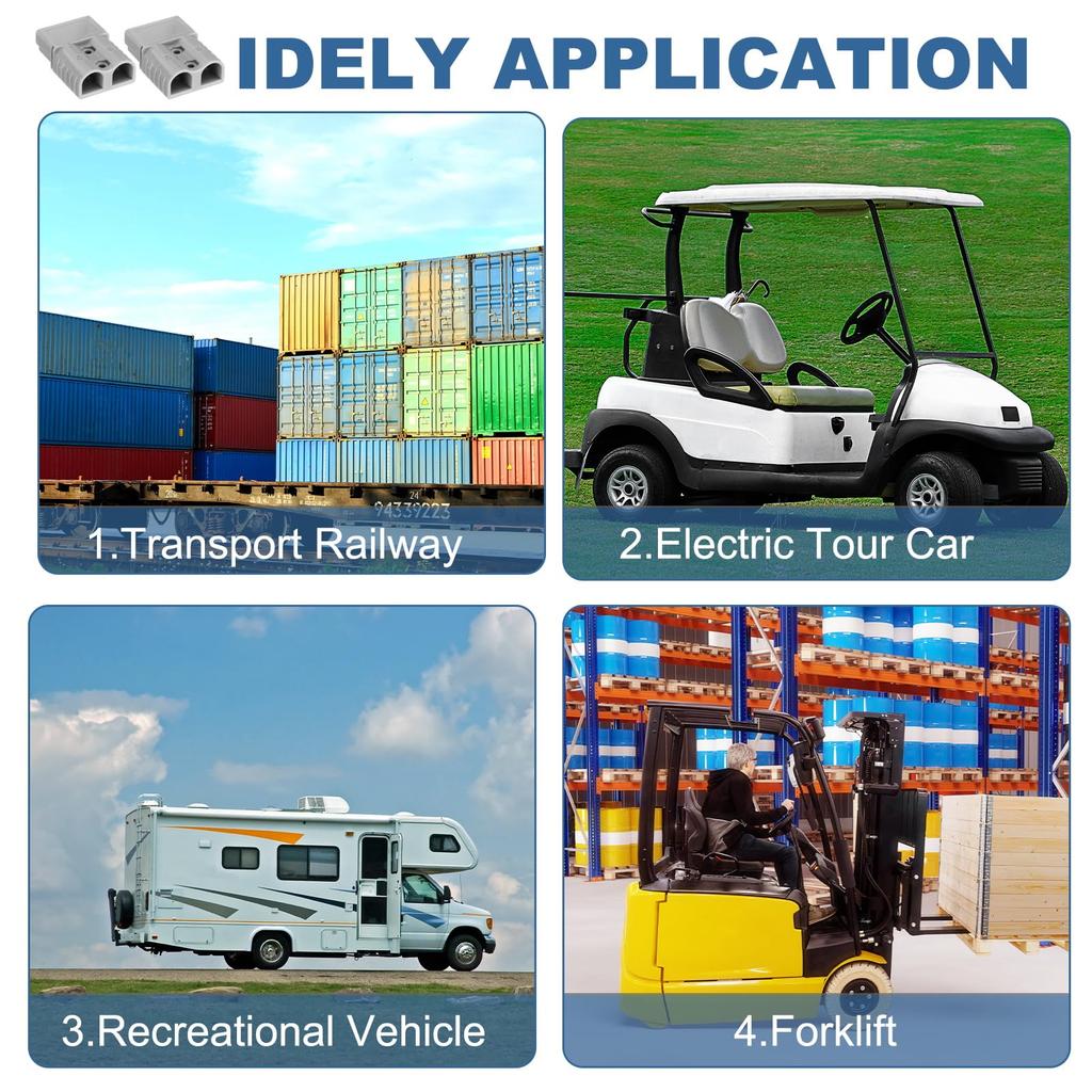 uxcell Power Connector 120A 2AWG 4AWG 6AWG Wire Harness Plug Kit Quick