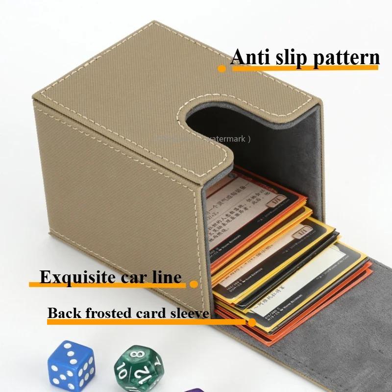 100 Premium Card Sleeves 66x91mm and Trading Card Storage Box Holds 100+ Commander Deck Box for MTG PTCG Baseball Sports Cards