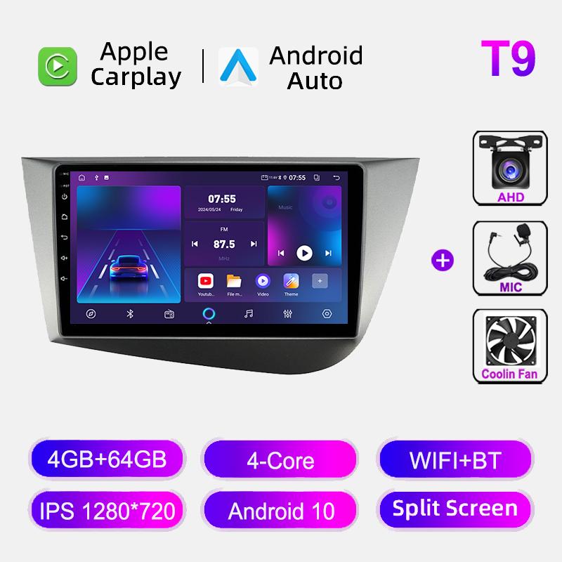 2din Car Radio For Seat Leon 2 2005 - 2012 Multimedia Player BT Carplay Android Auto GPS Navigation Stereo DSP Head Unit 8+128GB