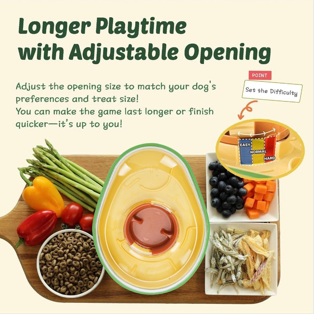 Avocado Pet Feeder Plastic Slow Feeder Dog Bowl Auto Food Dispenser Puppy Toy for Cats and Dogs Home
