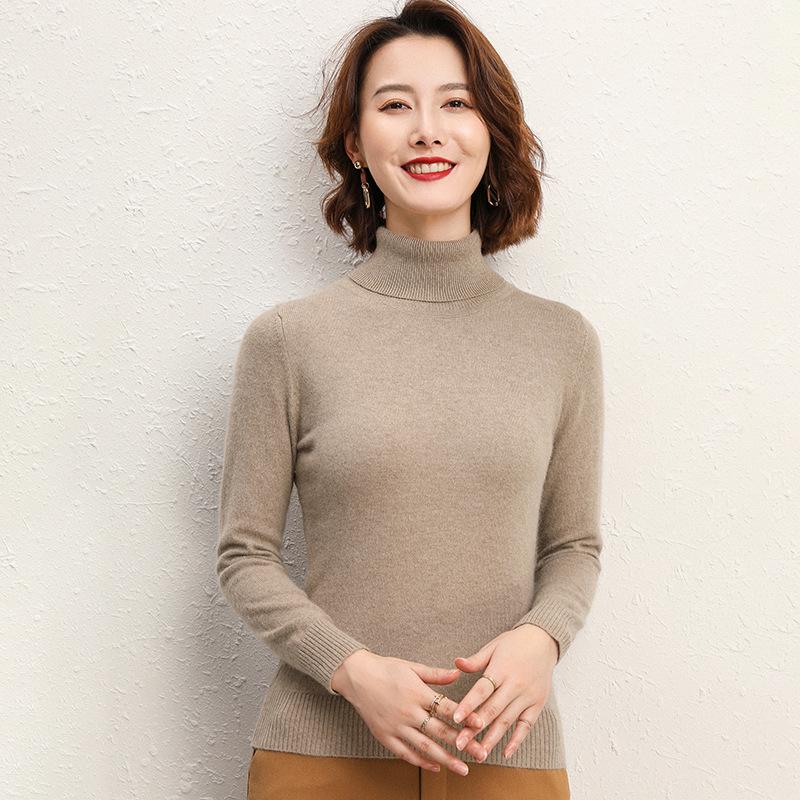 High-collar Women's Knitwear Long-sleeved Short Section Hedging Loose Big Yards Sweater Fall and Winter Fashion Wild Cardigan Bottoming Shirt