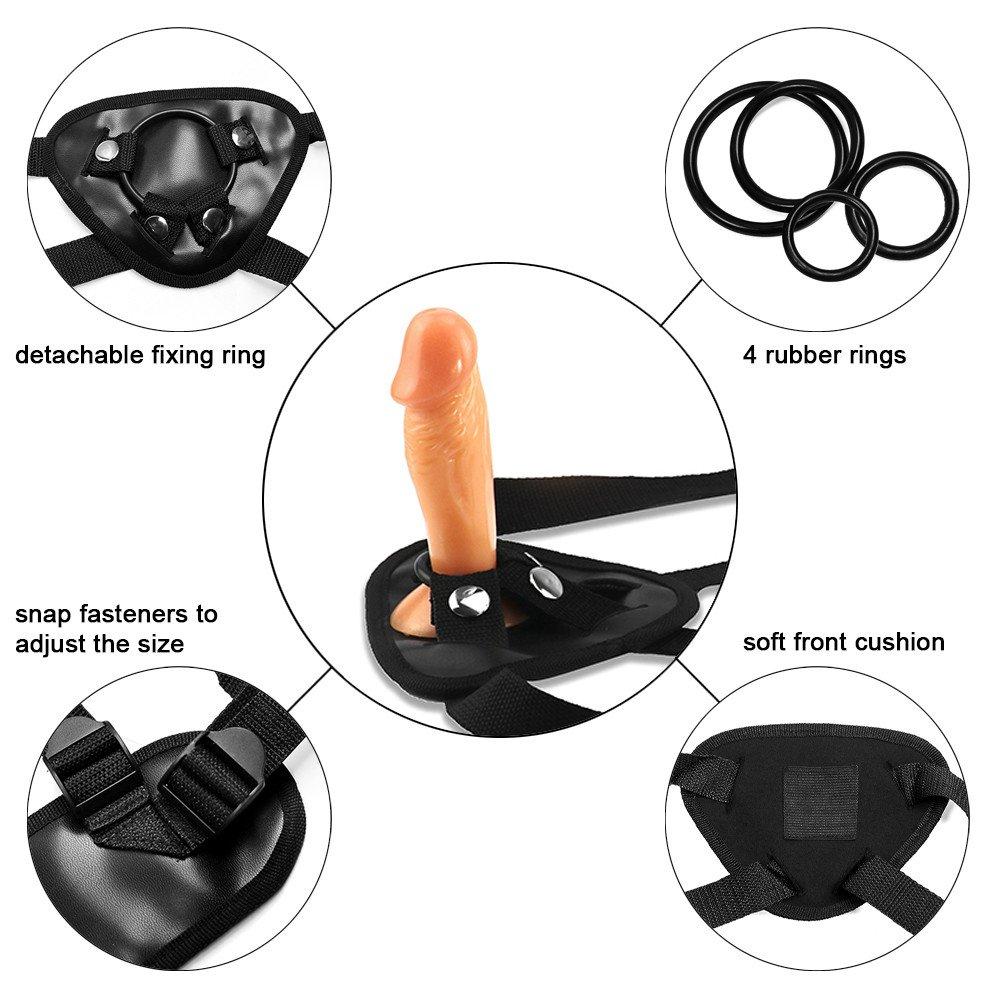 Strap On Penis Panties Black Leather Wearable Strapon Dildos Pants Sex Toys for Women Lesbian Gay Adult Game