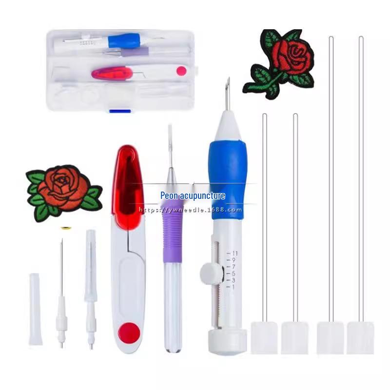 Embroidery & Punch Needle Set with Threader and Cloth 