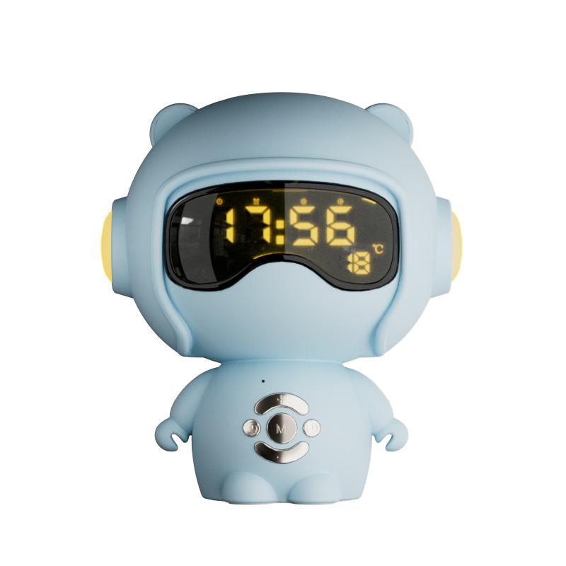 Smart Bluetooth Speaker with Voice Control, Alarm Clock, TF Card, and Ambient Light