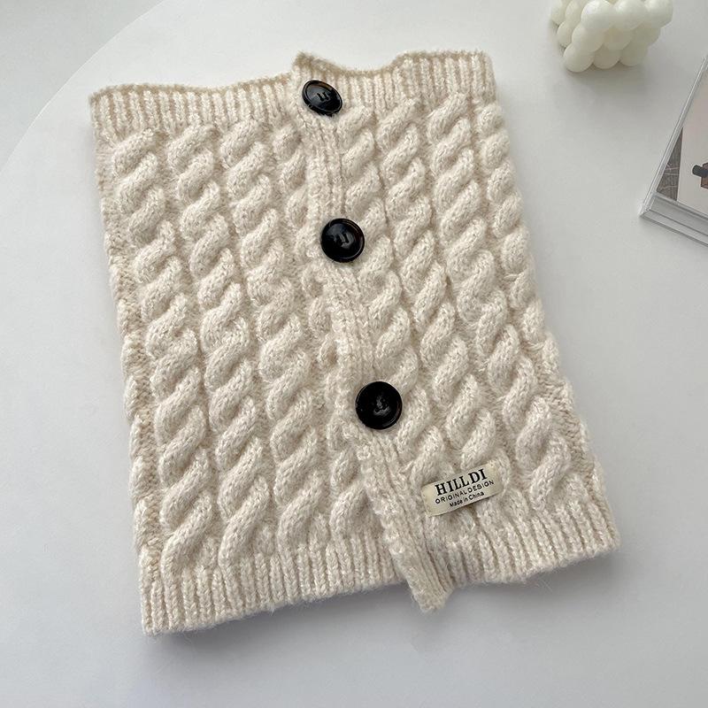 Damen Herbst/Winter Dick Zopfmuster Halswärmer Schal - Koreanischer Stil Rollkragen Pullover