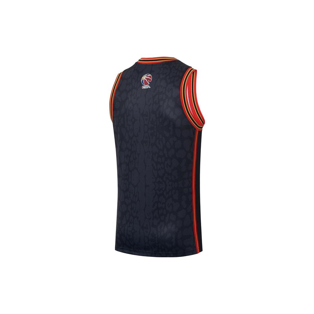 Li-Ning Printed Logo Crew Neck Basketball Vest Men Tops Black AAYS429-1