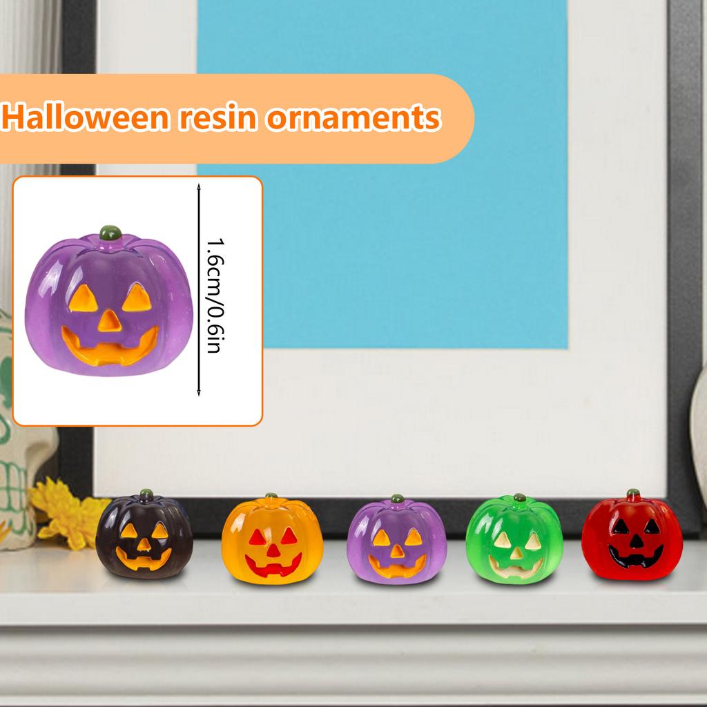 Halloween Dovleac Jack Luminos Rășină DIY Artizanat Decor de Birou Creativ Micro Peisaj/ Ornamente Mici