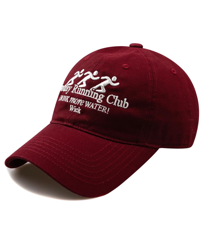 Wig Sunday Running Club Washed Ball Cap - Burgundy