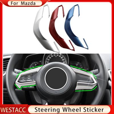 Bilratt Trimcirkel Paljetter Cover Klistermärke för Mazda 3 6 CX-3 CX3 CX-5 CX5 CX8 CX9 Axela Atenza 2017 2018