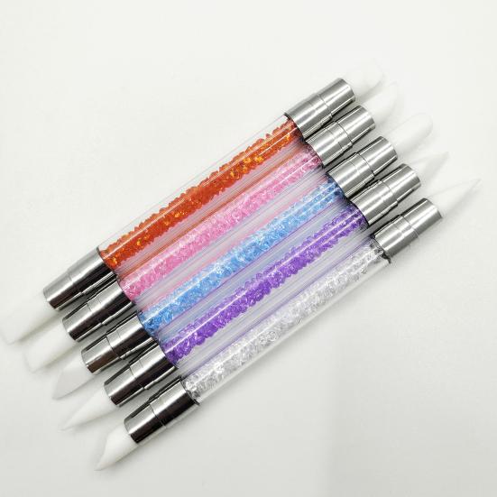 5Pcs/Set Double-Ended Nail Art Pen Professional Silicone Tip Nail Design Pen Nail Women Girls DIY Manicure Art Dotting Painting Tools