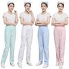 Nurse Pants Women's White Summer Thin Stretch Elastic Waist Plus Size Pants Doctor Work Pants