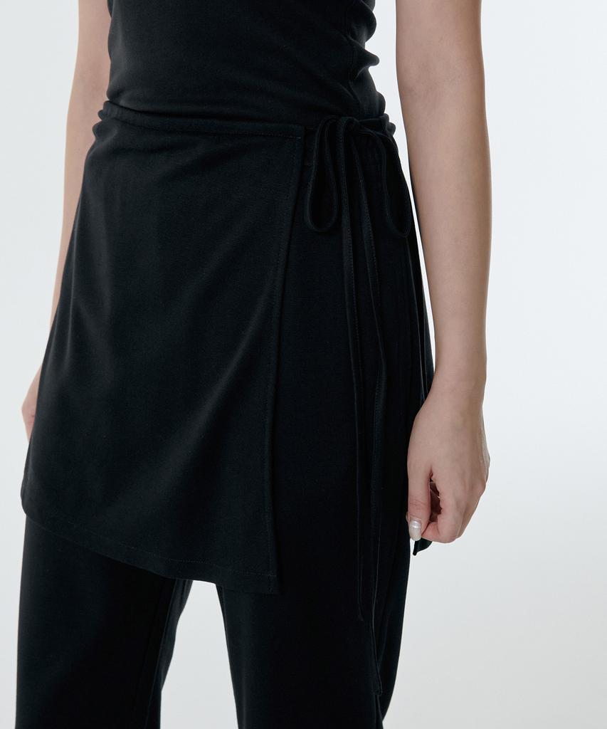 MUSINSA STANDARD WOMAN Women'S Skirt Layered Jersey Pants [Black]