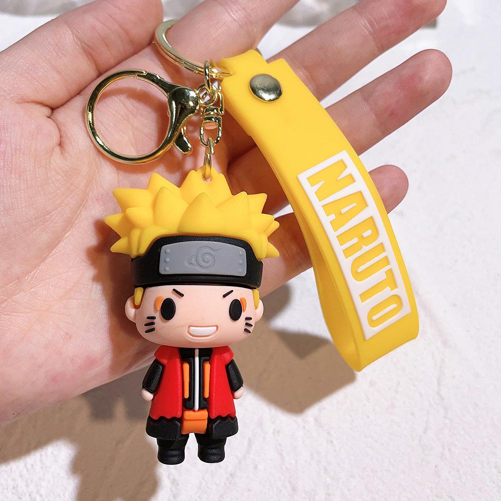 Cartoon PVC Naruto Anime Peripheral Toy Doll Keychain Naruto Silicone Figure Car Key Chain Christmas, Halloween Gift