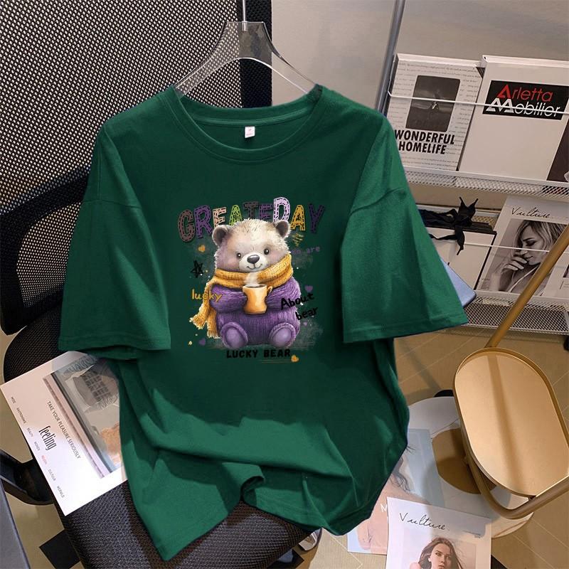 Men Women Short Sleeve T Shirt Cartoon Casual Loose Fit Couple Tops Basic Tees