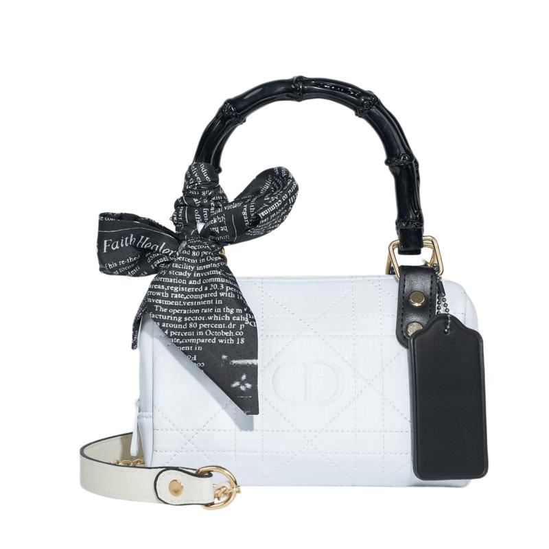 

DIOR [Customized Cosmetic Bag] Ink Bamboo Niche Exquisite Trendy High-end Retro Versatile Classic Storage Portable Polyester Fiber білий