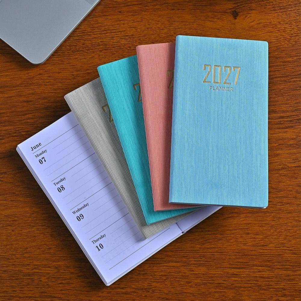 English 2027 Agenda Book A6 Diary Weekly Planner Portable To Do List English Notepad Students