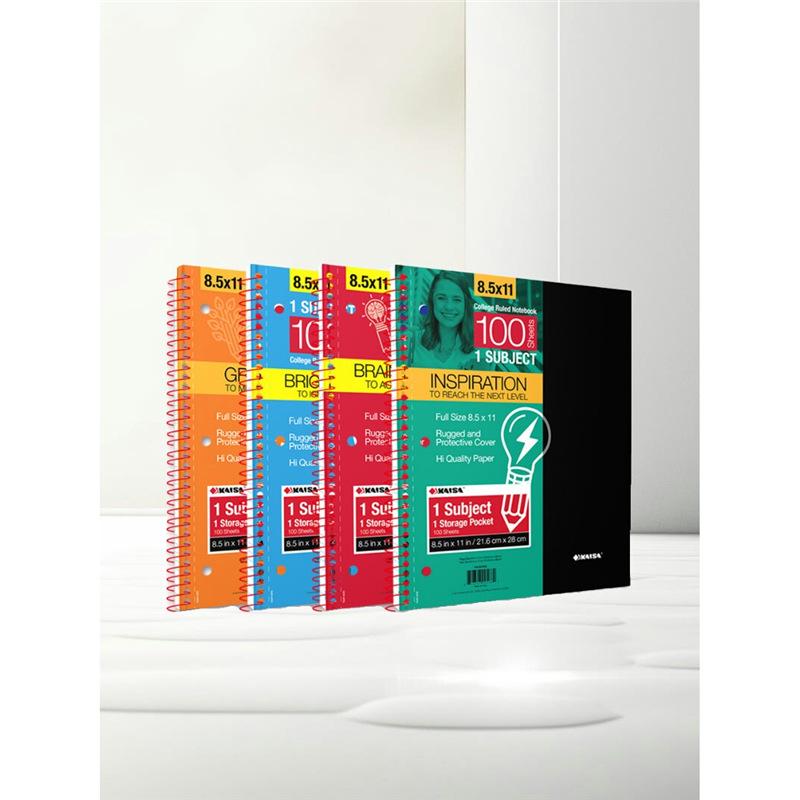 Kaisa American Inspiration Spiral Notebook - Sectioned for College and Graduate Exams, Loose-leaf