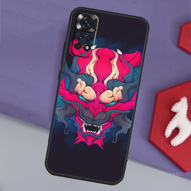 Samurai Oni Mask Funda For Xiaomi Redmi Note 13 14 Pro 12 11 9 10 9S 10S 11S 12S Redmi 14C 10C 12C 13C Case