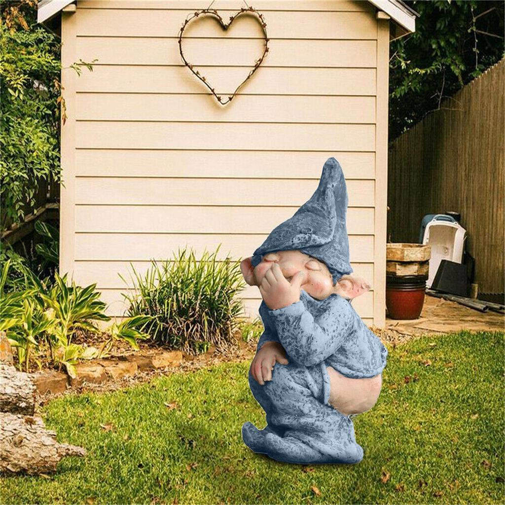 Outdoor Yard Garden Funny Resin Gnome Statue Decoration Decor