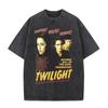 Wypłukane Vintage Film Zmierzch Miłośnik Książek Wampir Edward Cullen Koszulki Wilk Jacob Black Koszulka Koszulki Roberta Pattinsona