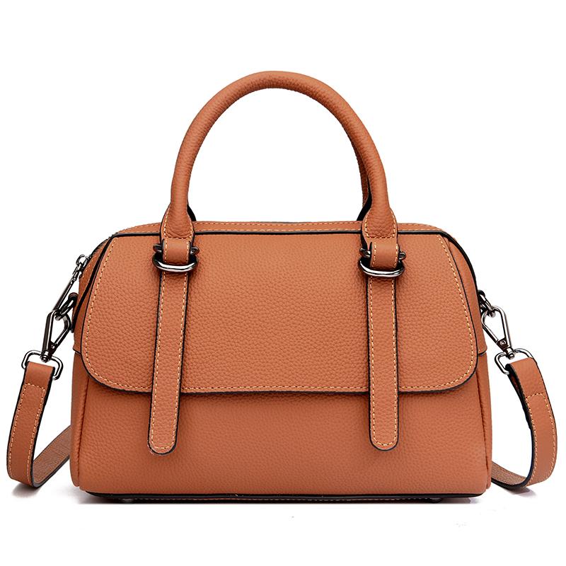 Mode Effen Kleur Echt Leer Schouder Crossbody Tas voor Dames Hoge Kwaliteit Koeienleer Handtas Luxe Vrouwen Messenger Tas