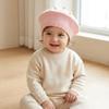 Soft Kids Knitted Beret Hat Solid Color Painter Cap Cute Pom Pom Beanie  Infant