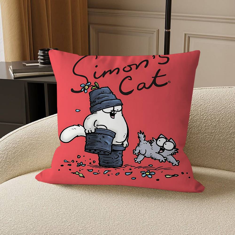 Kreskówkowy-SIMONS CATS poszewka na poduszkę pokrowiec na poduszkę na sofę dekoracja domu pokoju prezent dla dzieci