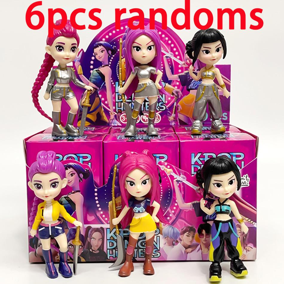 

6 шт. K-pop Мисливці на демонів Аніме Сліпий бокс Каваї Фігурки Колекційні іграшки для хлопчиків дівчаток дітей фанатів Різдвяні новорічні подарунки
