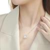 S925 Sterling Silver Moissanite D Color Beaded Pendant, Simple Korean Style Clavicle Chain Necklace for Women
