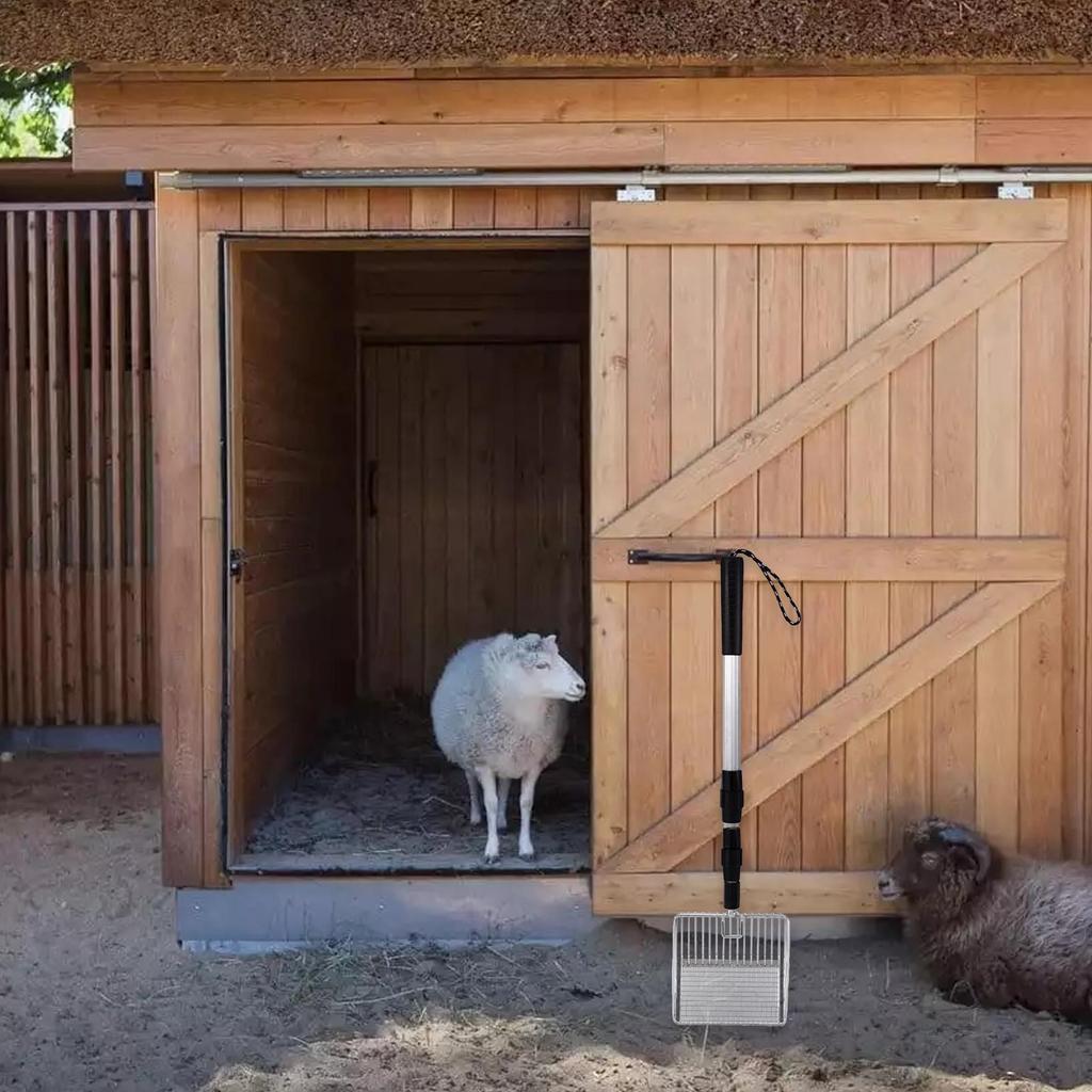 Sifting Shovel for Chicken Coop Stretchable Chicken Coop Cleaning Tools Poop Shovel for Chicken Coop Goat Stall Stable Cat