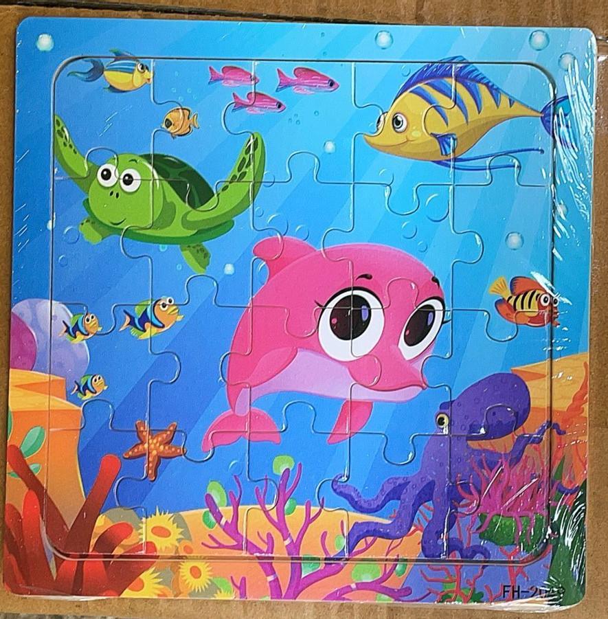 20pcs Wooden Animal PuzzleEducational Learning Toys Kids Cartoon Animals Vehicle Wood Jigsaw Puzzle for Children