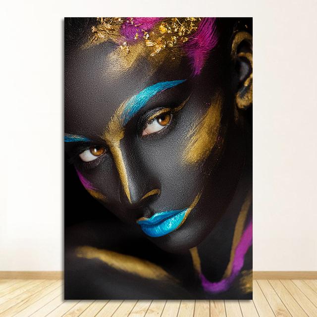 African Art Woman Canvas Painting Wall HD Picture Beauty Girl Scandinavian Posters and Prints for Living Room Home Decor Cuadros