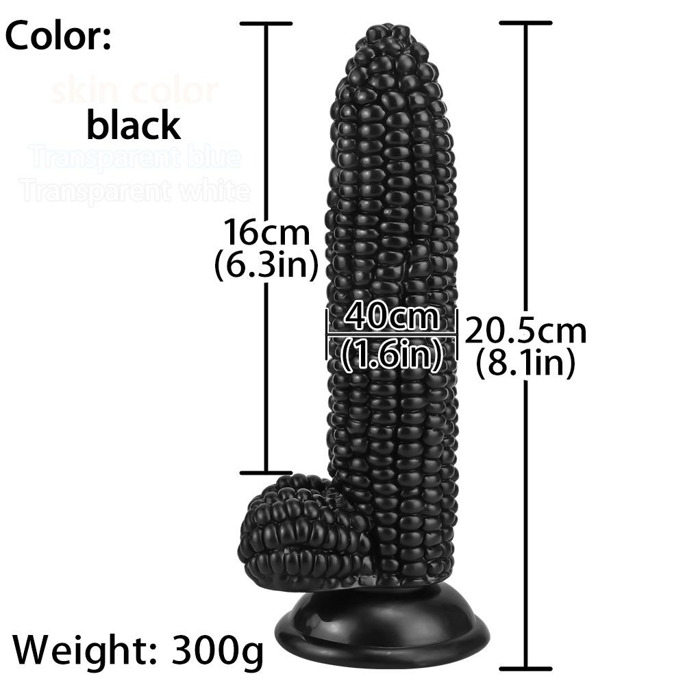 Corn-Shaped Silicone Anal Plug - Realistic Fake Penis with Strong Suction Cup, Transparent Dildo for Adults