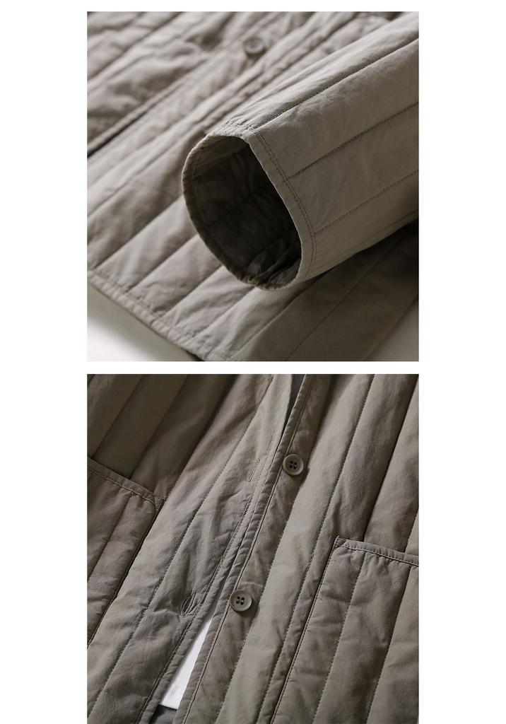 Women's 2024 Stylish Mid-Length Loose Quilted Ribbed Hooded Down Jacket
