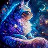 Diamond Painting Full Drill Cat Fantasy Square/round Embroidery Mosaic Animal Starry Night Cross Stitch Home Decor