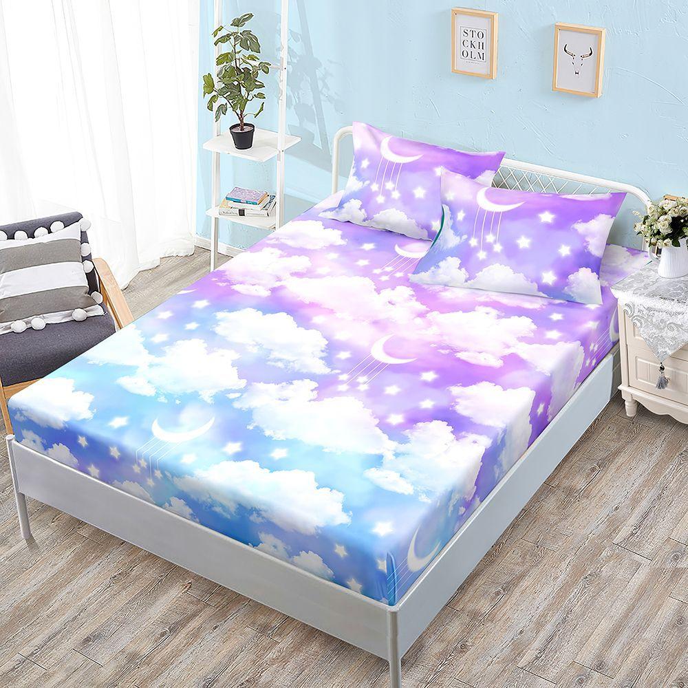 

Three-Piece Gradual Change Cloud Mattress Kit Mattress Cover Mattress Protective Cover Sheet 100*190*40cm*1 Pillowcase 51*75cm*1