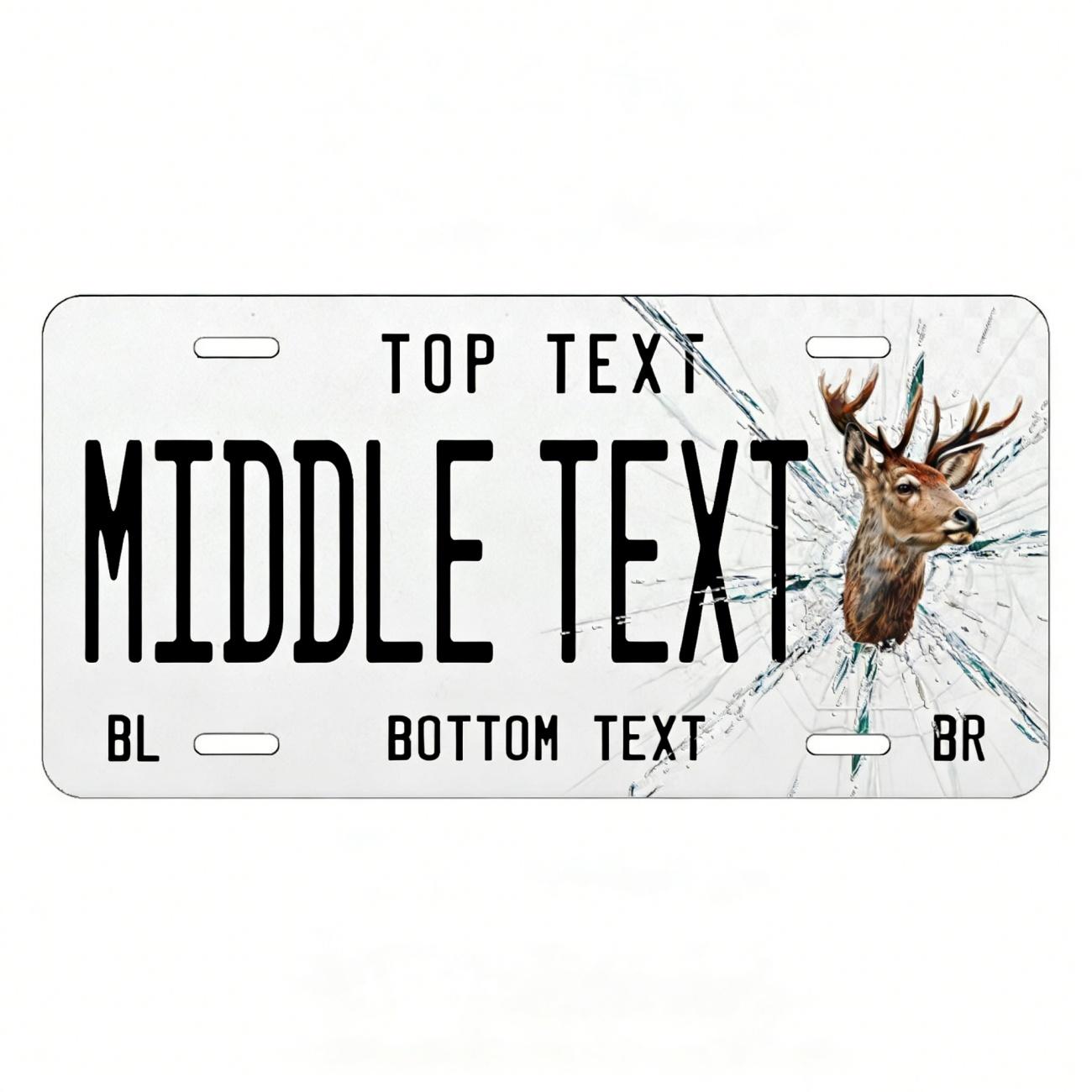 Broken Glass Deer Design Metal Tin Sign Home Decor Wall Art Retro Vintage белый