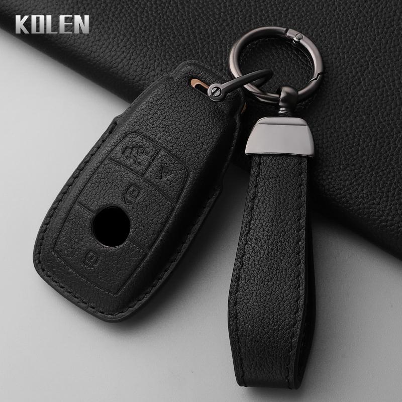 Leather Car Key Case Cover Shell For Mercedes Benz A C E S G Class Glc Cle Cla Glb Gls W177 W205 W213 W222 X167 Amg 3 4 Buttons