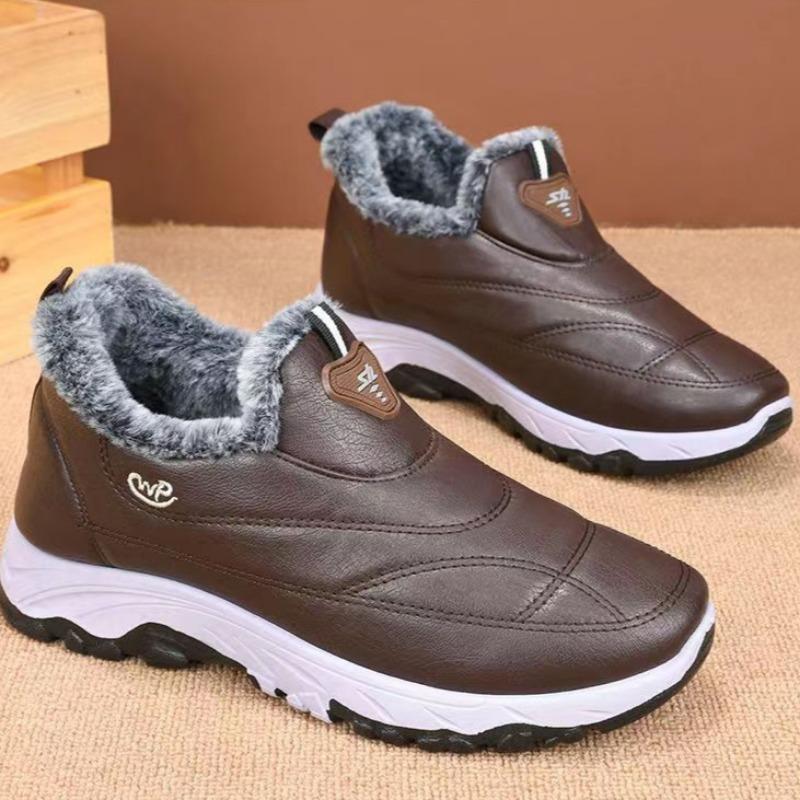 Men's Short Cotton Boots with Thickened Velvet and Waterproof Large Cotton, Casual Shoes for Men