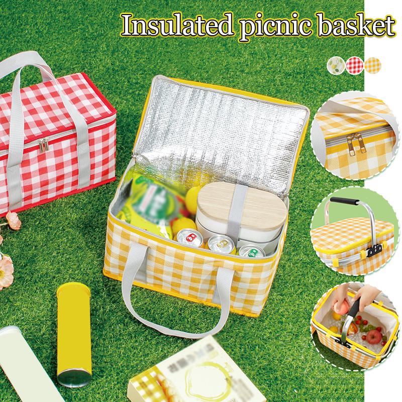 Folding Picnic Thermal Insulated Bag for Food Beer Outdoor Thickened Storage Bags Camping Handbag Water-Proof Lunch Box Basket  Practical Use